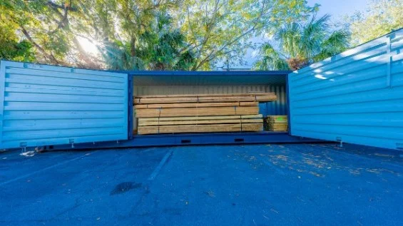 close-view-of-blue-open-side-shipping-container